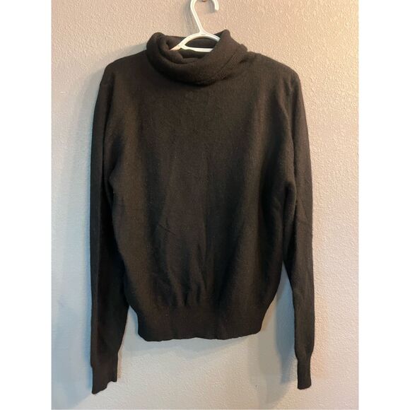 Vintage Stitch Works Black Lambswool Sweater Size Medium Made In Hong Kong - Picture 1 of 6